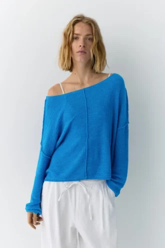 Pull en maille fine asymétrique