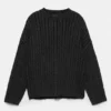 Pull en maille torsadée délavé à l’acide Pull en maille torsadée délavé à l’acide
