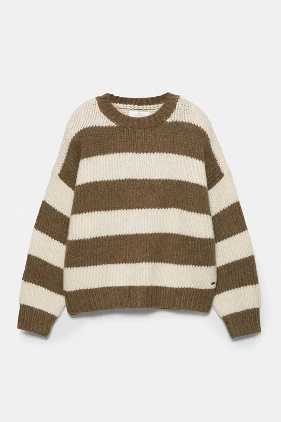 Pull rayé en maille épaisse Pull rayé en maille épaisse