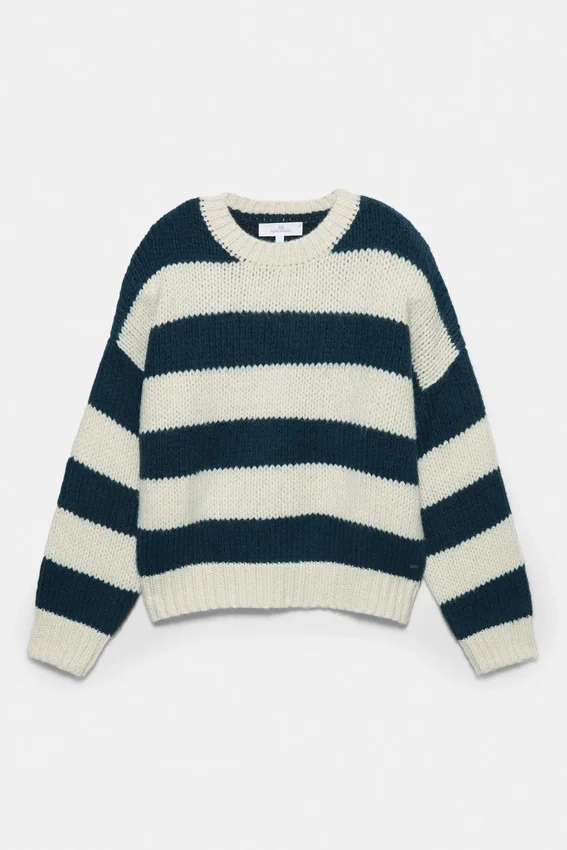 Pull rayé en maille épaisse Pull rayé en maille épaisse