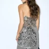 Robe courte à bretelles pailletées