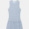 Robe courte à carreaux avec ourlet volumineux