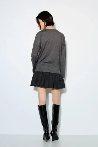 Robe courte à carreaux en shorts