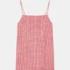 Robe courte à carreaux vichy avec bretelles