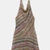 Robe courte à rayures et dos nu Robe courte à rayures et dos nu