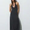 Robe longue dos nu en cupro Robe longue dos nu en cupro