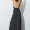 Robe longue dos nu en cupro Robe longue dos nu en cupro