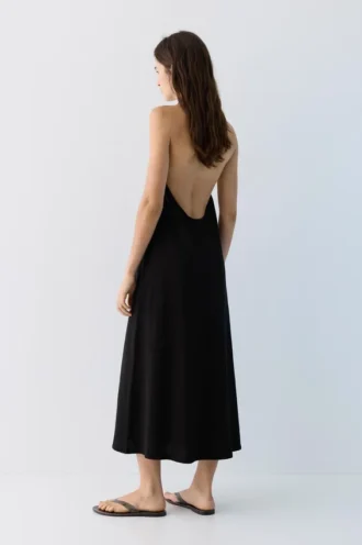 Robe mi-longue à dos nu