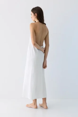 Robe mi-longue à dos nu