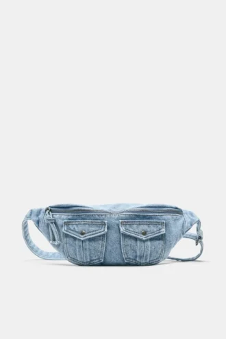 Sac banane en tissu effet denim