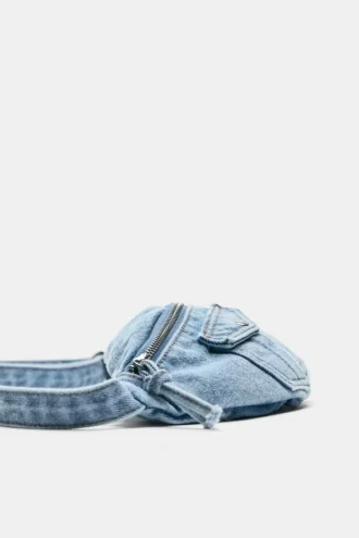 Sac banane en tissu effet denim