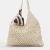 Sac cabas macramé orné