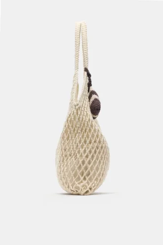 Sac cabas macramé orné