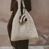 Sac cabas macramé orné