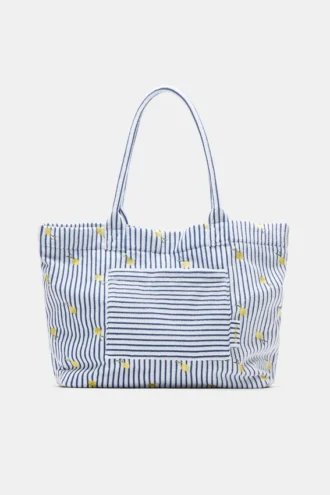 Sac fourre-tout à effet serviette rayé