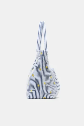 Sac fourre-tout à effet serviette rayé