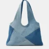 Sac fourre-tout en denim patchwork