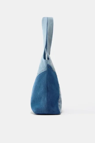Sac fourre-tout en denim patchwork