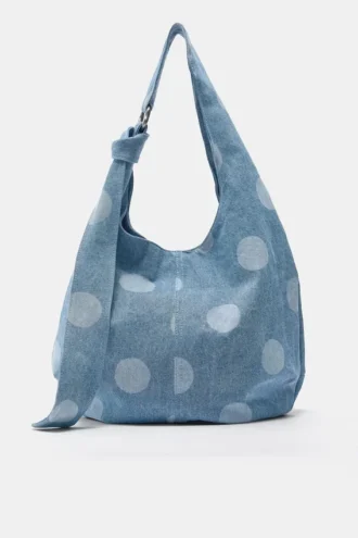 Sac fourre-tout en denim à pois