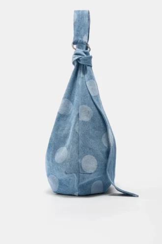 Sac fourre-tout en denim à pois