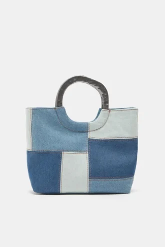 Sac à main en denim patchwork