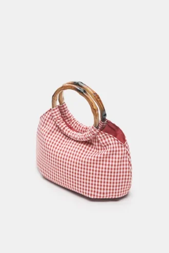 Sac à main à imprimé vichy