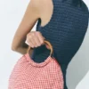 Sac à main à imprimé vichy