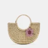 Sac panier en raphia orné
