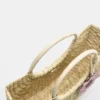 Sac panier en raphia orné
