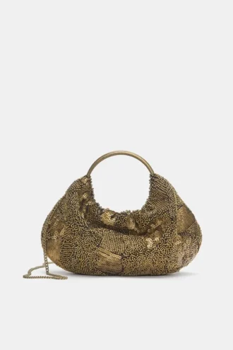 Sac à perles avec poignée métallique