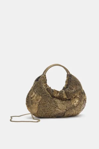 Sac à perles avec poignée métallique