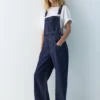 Salopette longue en denim Salopette longue en denim