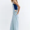 Salopette longue en denim Salopette longue en denim
