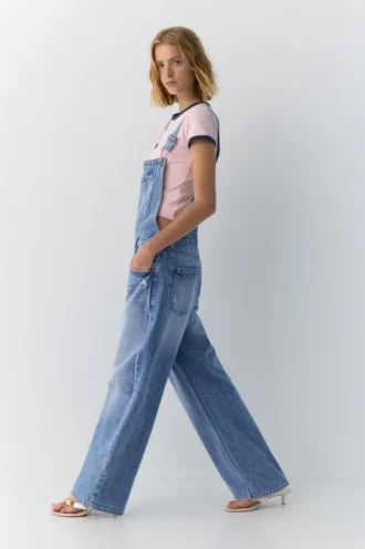 Salopette longue en denim Salopette longue en denim
