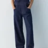 Salopette longue en denim Salopette longue en denim