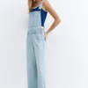 Salopette longue en denim Salopette longue en denim