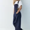 Salopette longue en denim Salopette longue en denim
