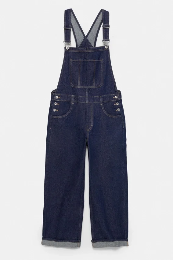 Salopette longue en denim Salopette longue en denim