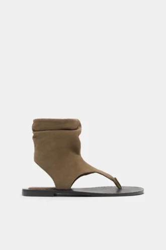 Sandales bottines en cuir