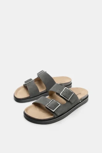 Sandales à boucles en cuir