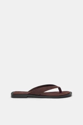 Sandales plates en cuir
