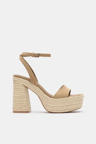 Sandales à talons en jute