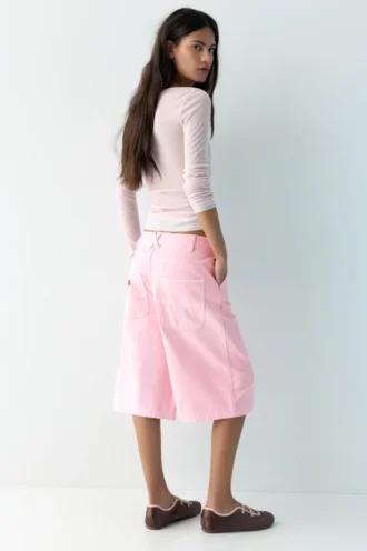 Short en jean rose
