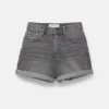 Short mom en denim à ourlet retourné