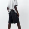 Shorts en denim ample et décontracté en forme de Bermudas Shorts en denim ample et décontracté en forme de Bermudas