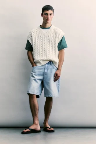 Shorts en denim coupe standard