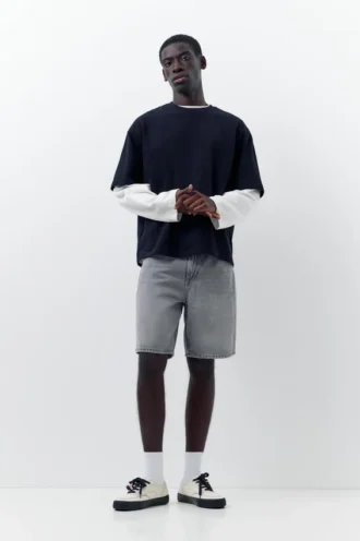 Shorts en denim coupe standard