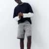 Shorts en denim coupe standard Shorts en denim coupe standard