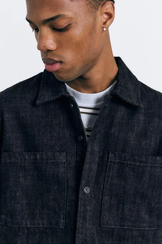 Surchemise en denim avec poches Surchemise en denim avec poches
