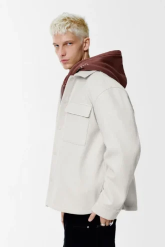 Surchemise en laine avec poches